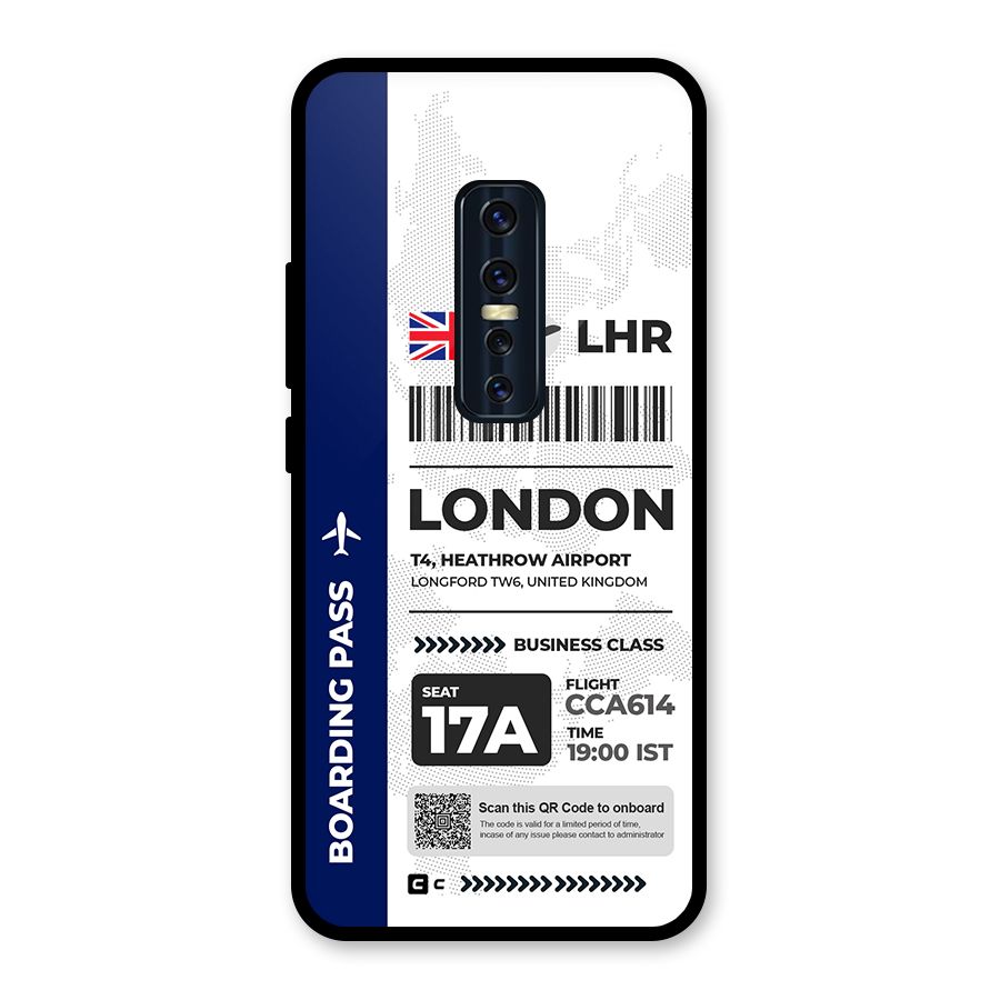 International Boarding Pass London Glass Back Case for Vivo V17 Pro