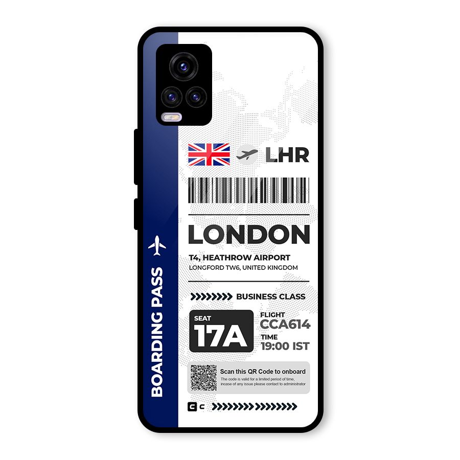 International Boarding Pass London Glass Back Case for Vivo V20 2021