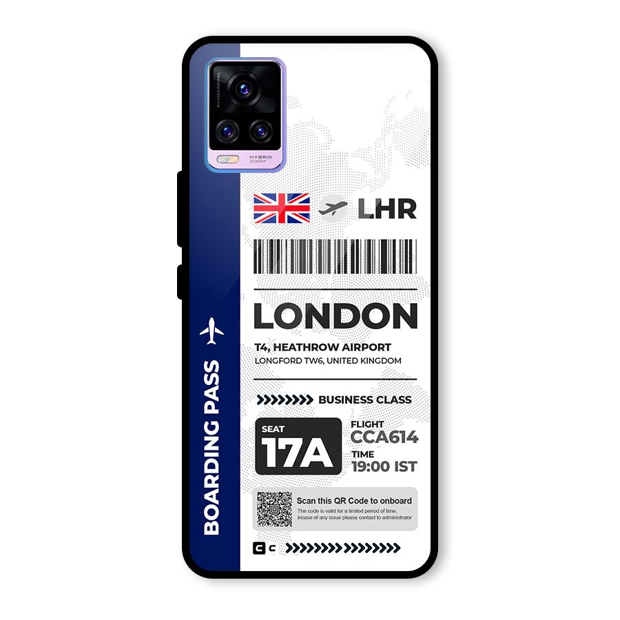 International Boarding Pass London Glass Back Case for Vivo V20 Pro