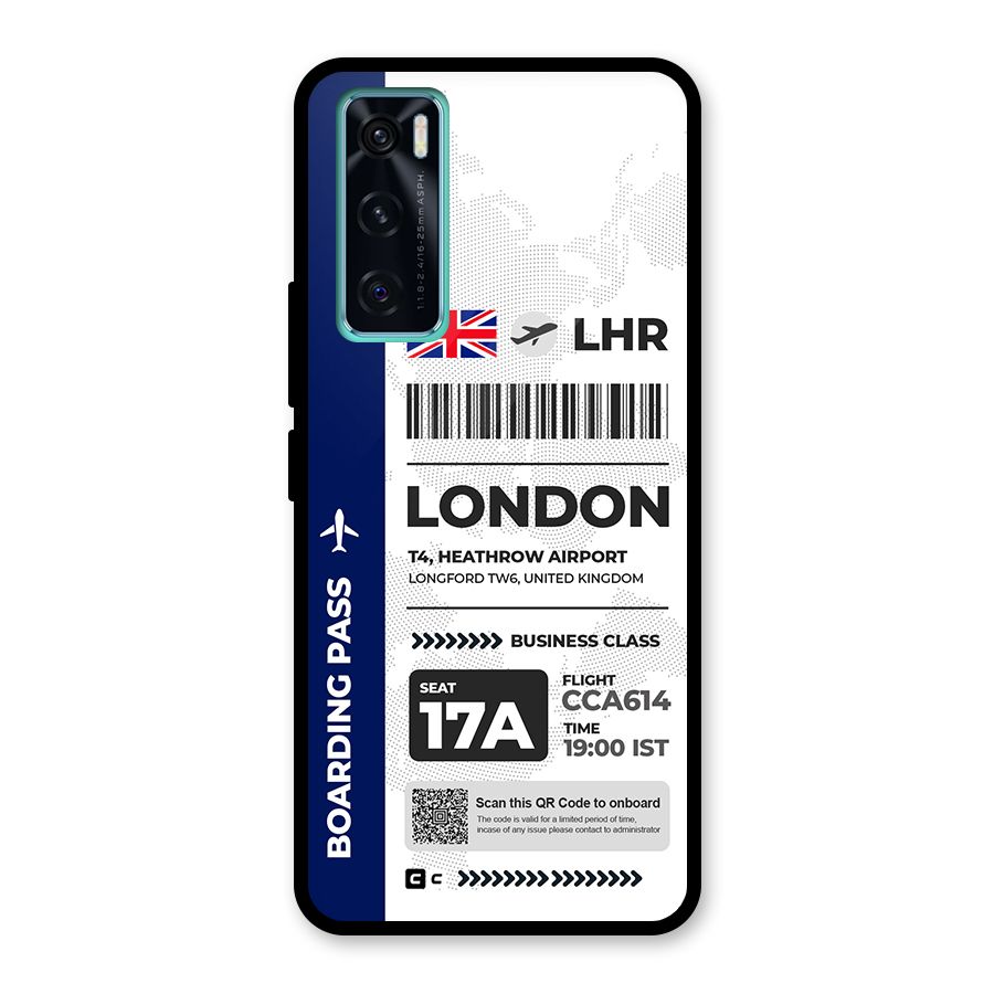 International Boarding Pass London Glass Back Case for Vivo V20 SE