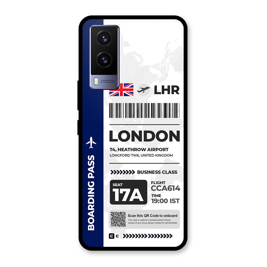 International Boarding Pass London Glass Back Case for Vivo V21e 5G