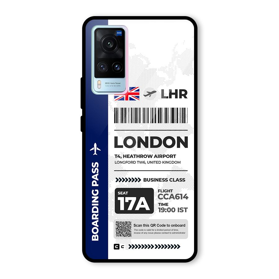 International Boarding Pass London Glass Back Case for Vivo X60