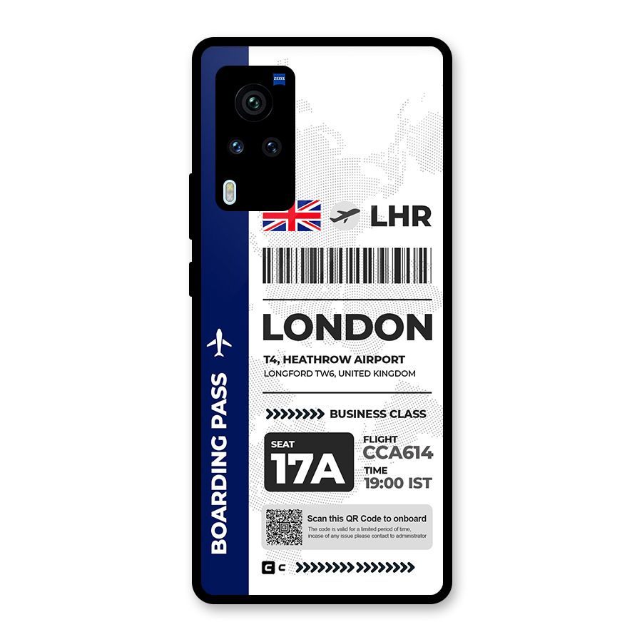 International Boarding Pass London Glass Back Case for Vivo X60 Pro
