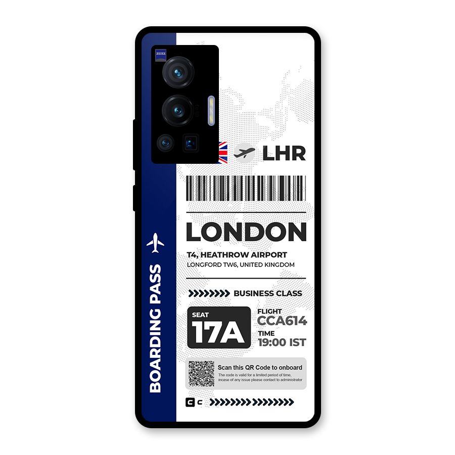 International Boarding Pass London Glass Back Case for Vivo X70 Pro