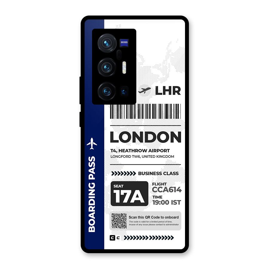 International Boarding Pass London Glass Back Case for Vivo X70 Pro Plus