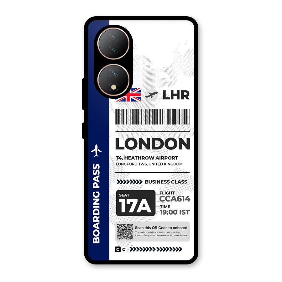 International Boarding Pass London Glass Back Case for Vivo Y100A