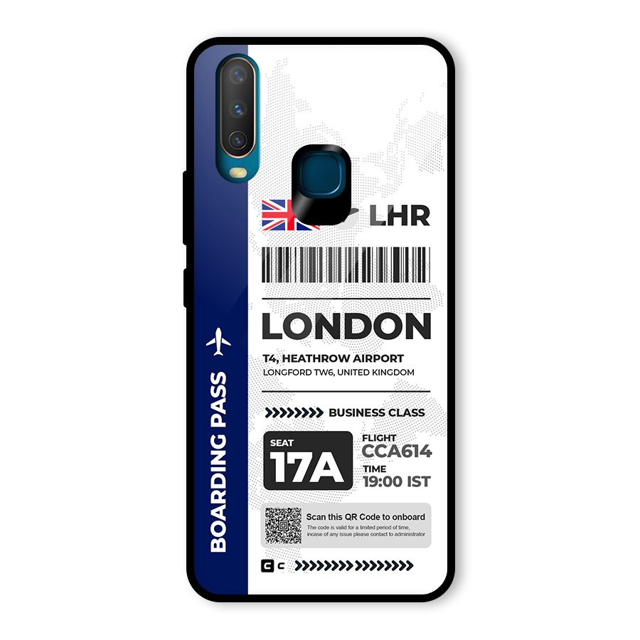 International Boarding Pass London Glass Back Case for Vivo Y12