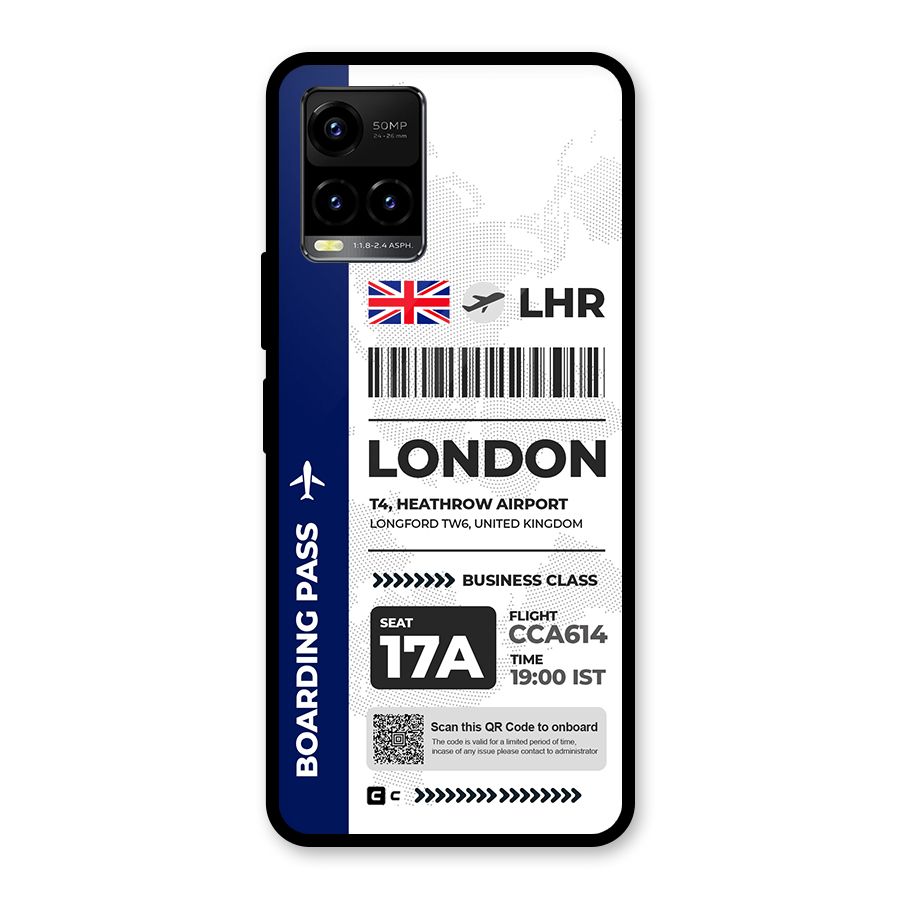 International Boarding Pass London Glass Back Case for Vivo Y21T