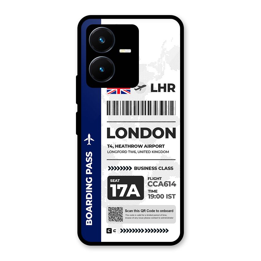 International Boarding Pass London Metal Back Case for Vivo Y22