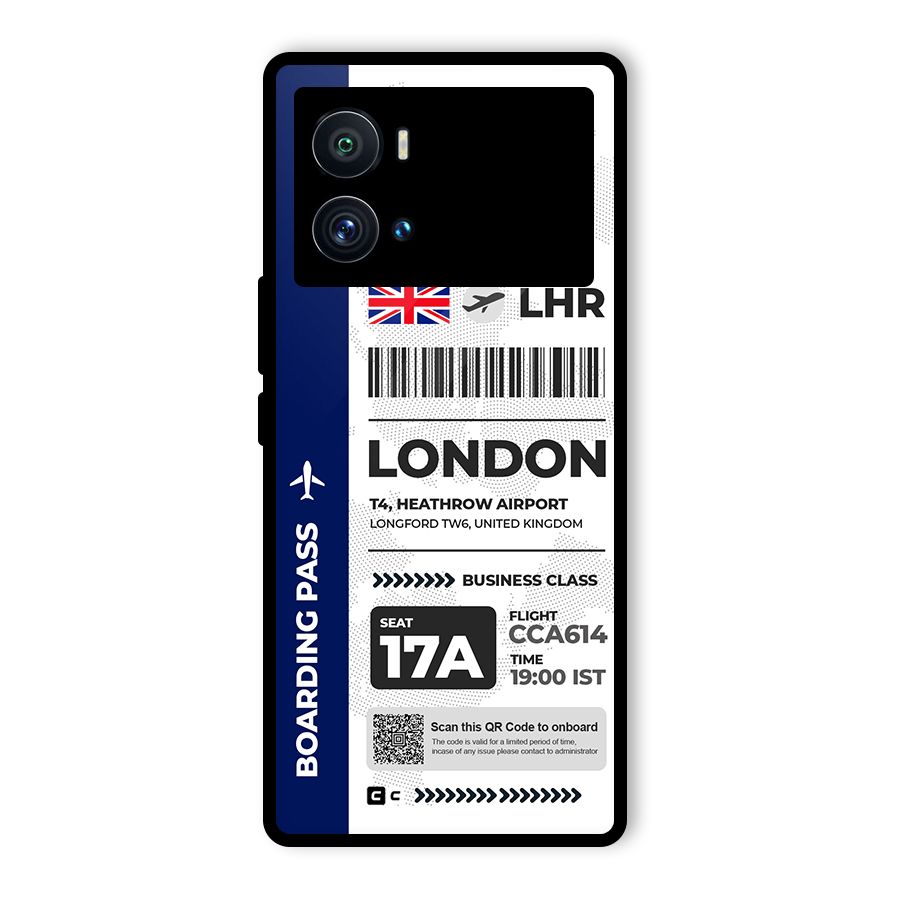 International Boarding Pass London Glass Back Case for Vivo iQOO 9 Pro