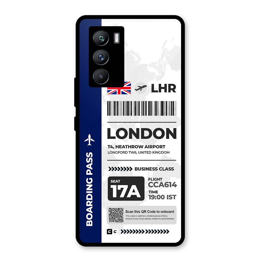 International Boarding Pass London Glass Back Case for Vivo iQOO 9 SE