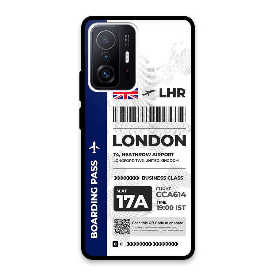 International Boarding Pass London Glass Back Case for Xiaomi 11T Pro