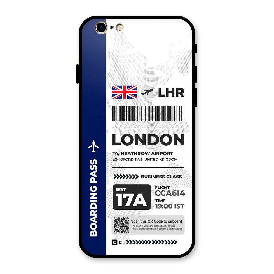 International Boarding Pass London Glass Back Case for iPhone 6 6S