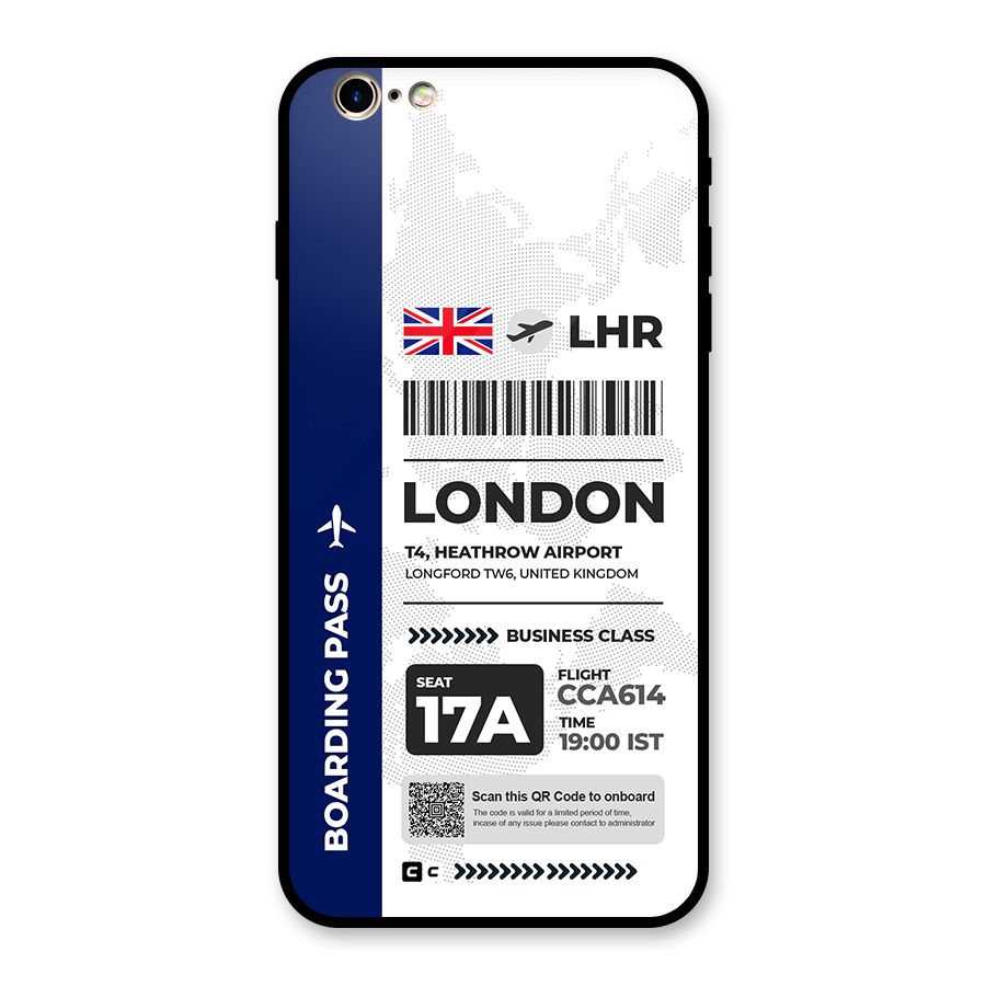 International Boarding Pass London Glass Back Case for iPhone 6 Plus 6S Plus