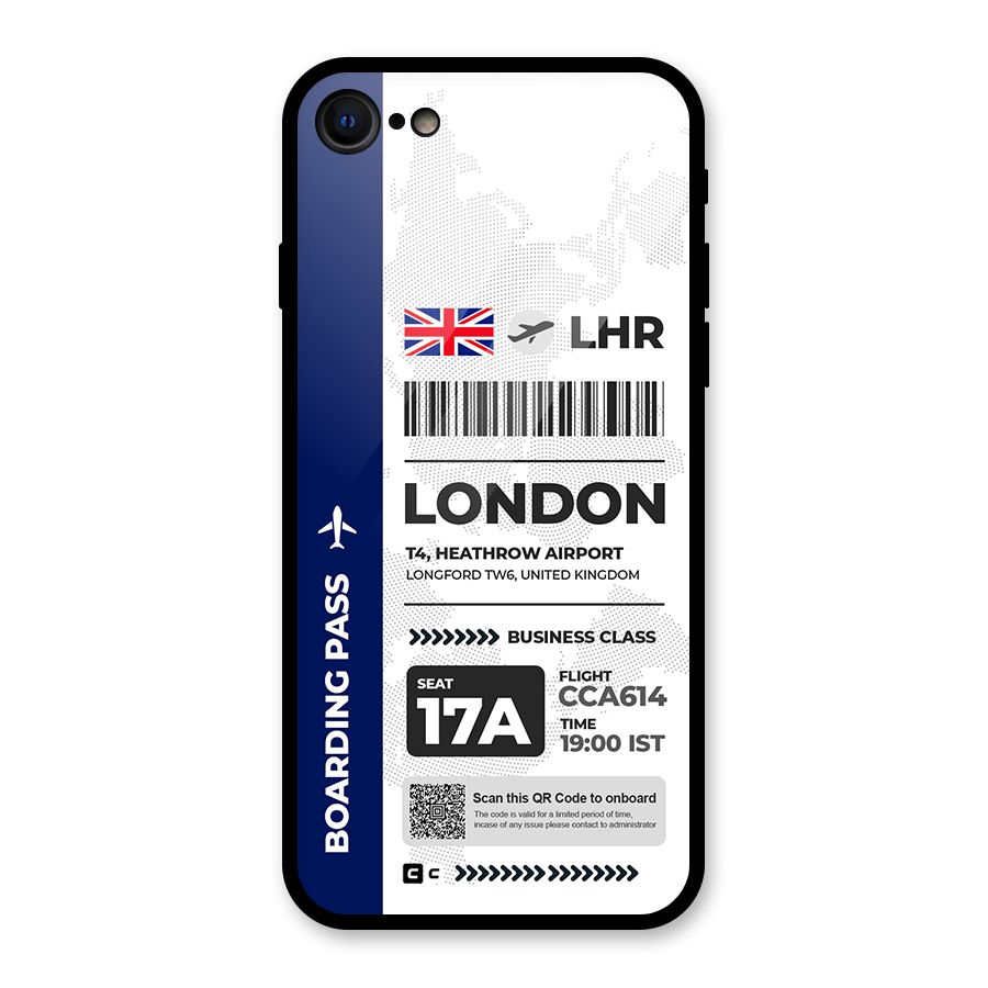 International Boarding Pass London Glass Back Case for iPhone 7