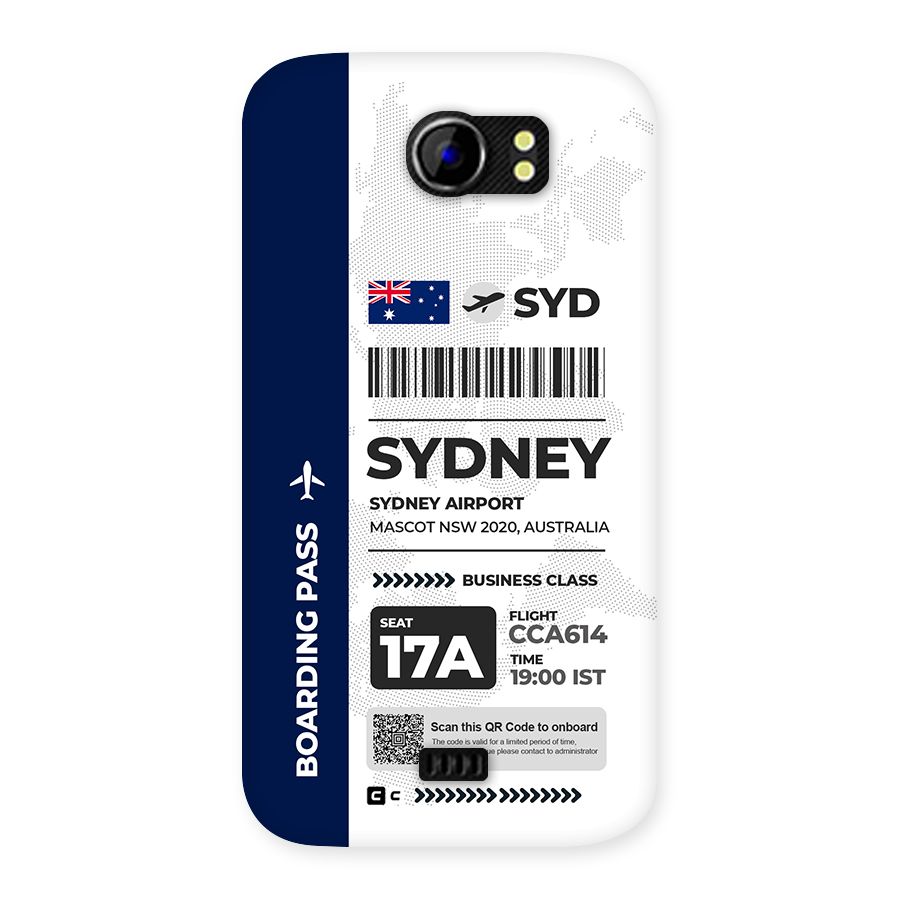 International Boarding Pass Sydney Back Case for Canvas 2 A110