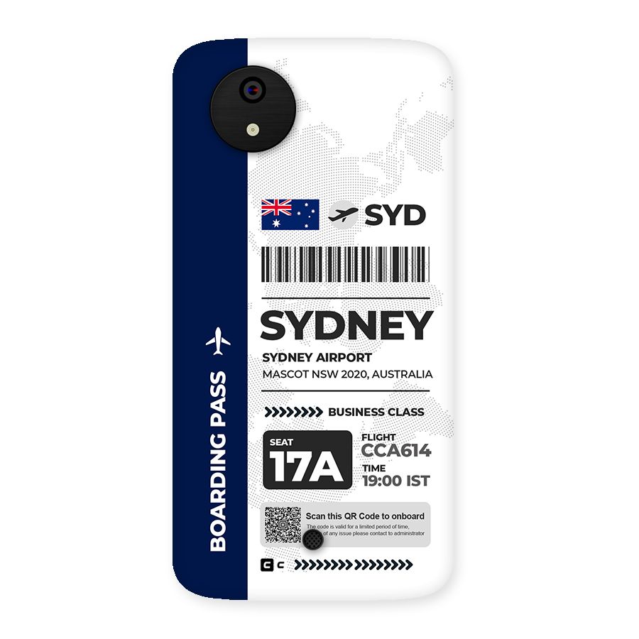 International Boarding Pass Sydney Back Case for Canvas A1  AQ4501