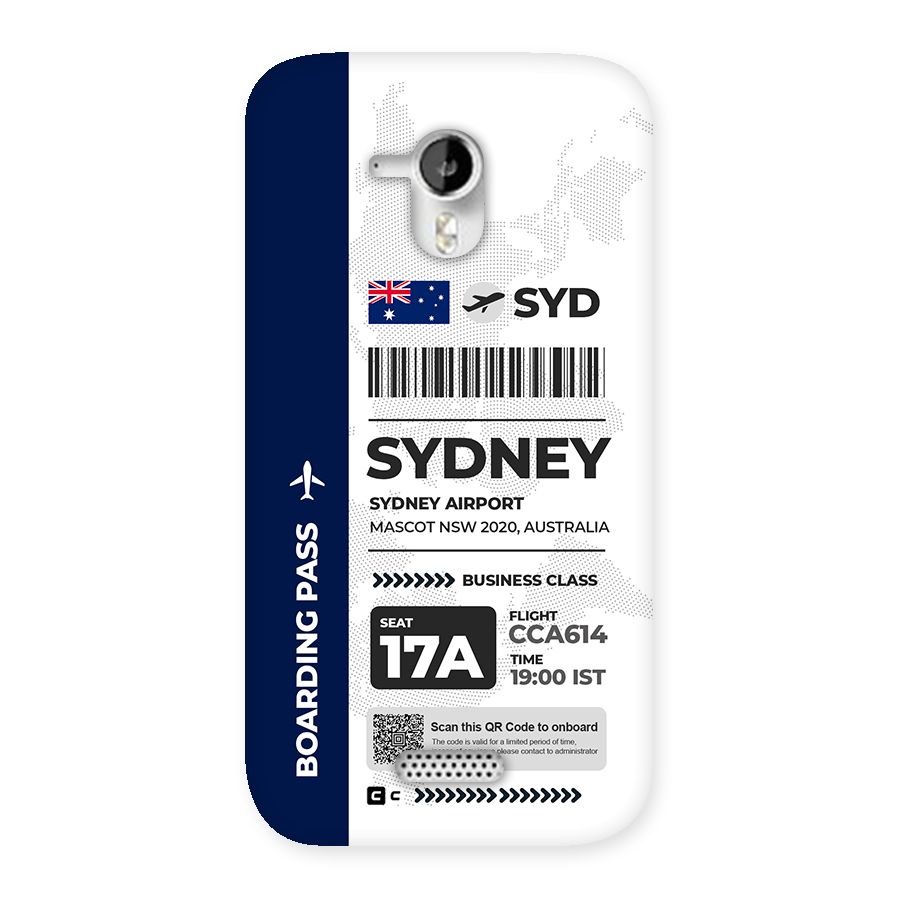International Boarding Pass Sydney Back Case for Canvas HD A116