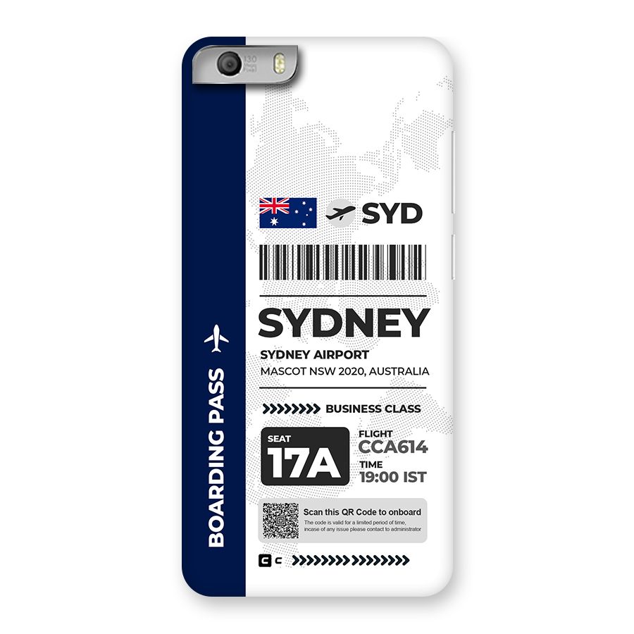 International Boarding Pass Sydney Back Case for Canvas Knight 2