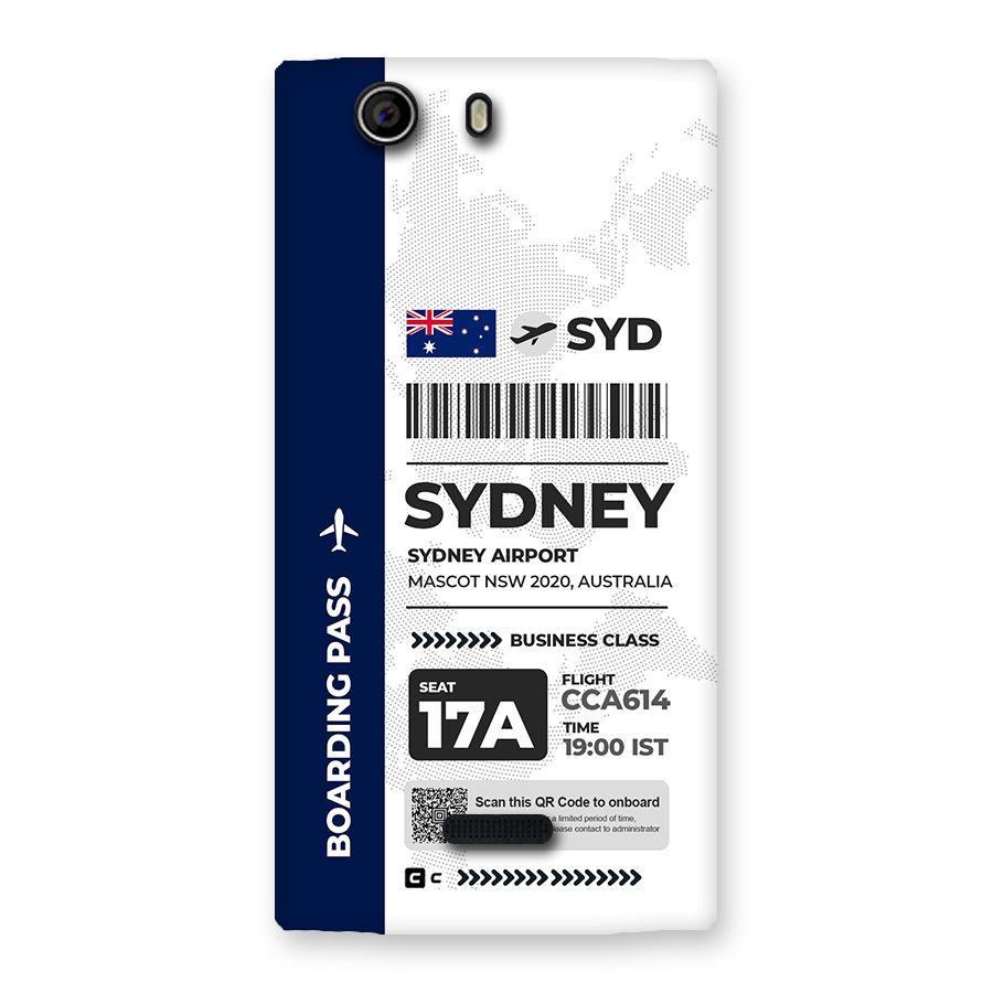 International Boarding Pass Sydney Back Case for Canvas Nitro 2 E311