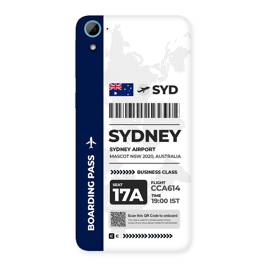 International Boarding Pass Sydney Back Case for Desire 826