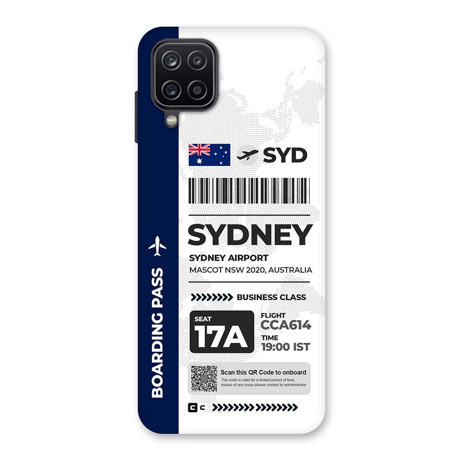 International Boarding Pass Sydney Back Case for Galaxy A12