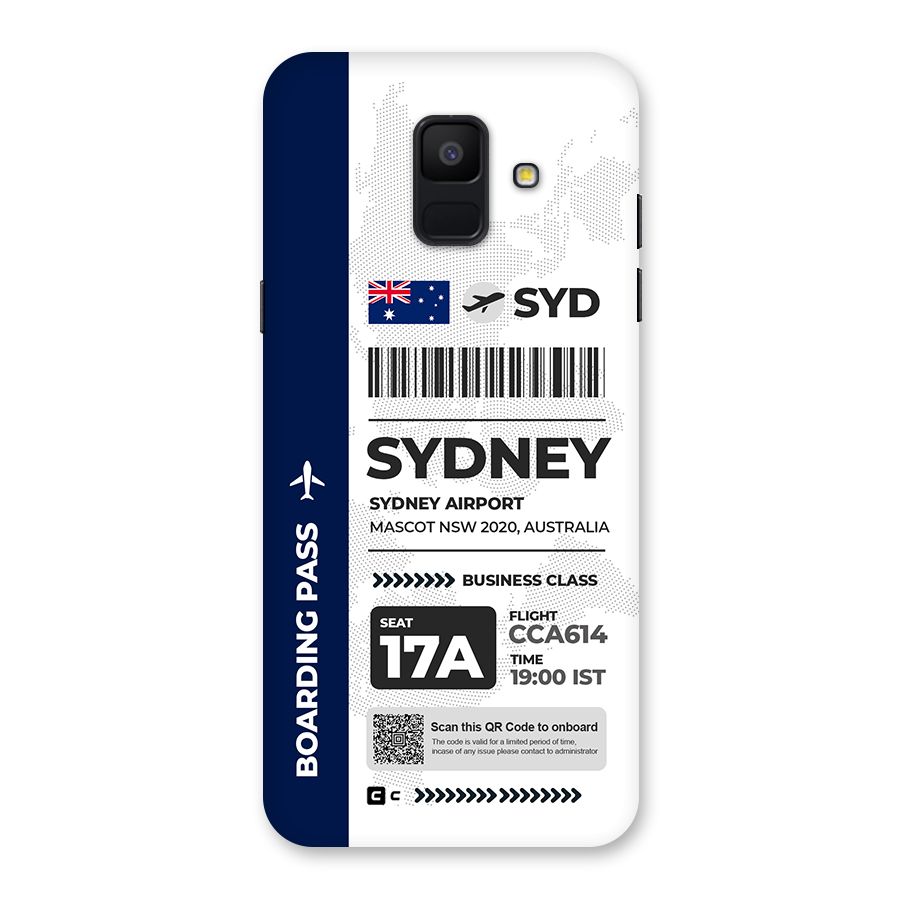 International Boarding Pass Sydney Back Case for Galaxy A6 (2018)