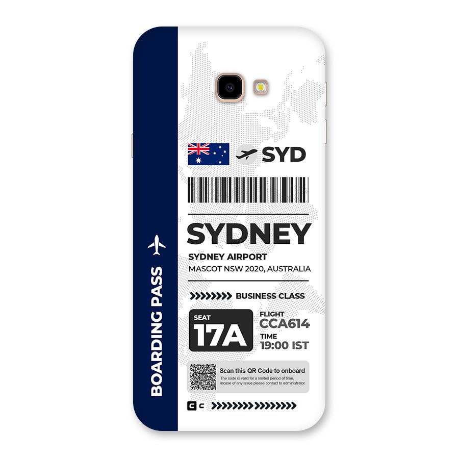 International Boarding Pass Sydney Back Case for Galaxy J4 Plus