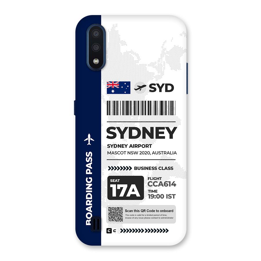 International Boarding Pass Sydney Back Case for Galaxy M01