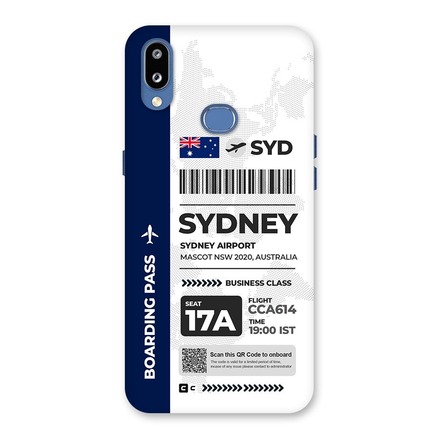 International Boarding Pass Sydney Back Case for Galaxy M01s