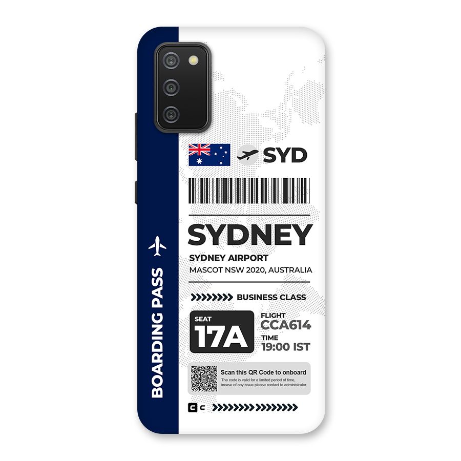 International Boarding Pass Sydney Back Case for Galaxy M02s