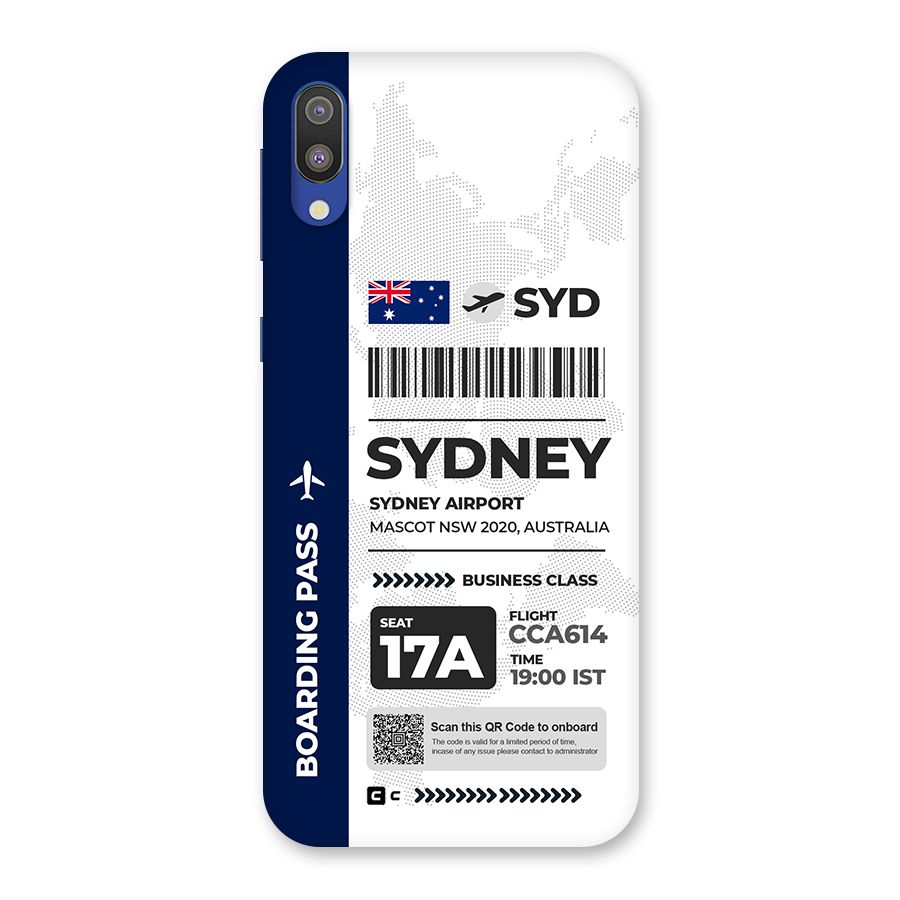 International Boarding Pass Sydney Back Case for Galaxy M10