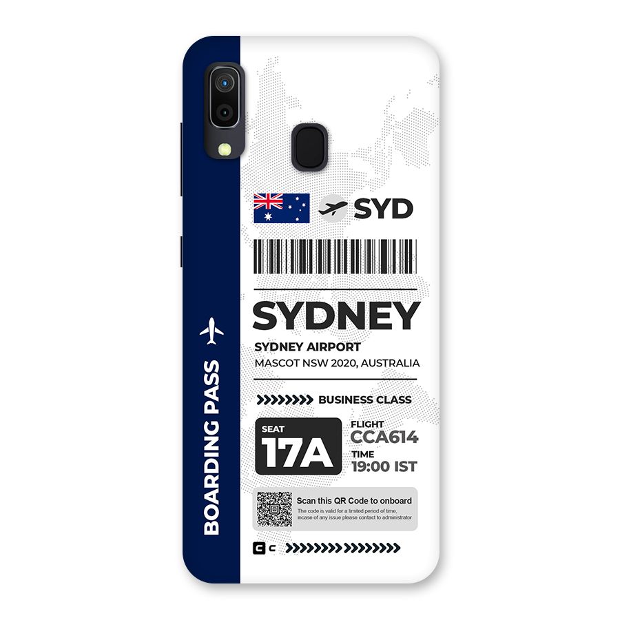 International Boarding Pass Sydney Back Case for Galaxy M10s