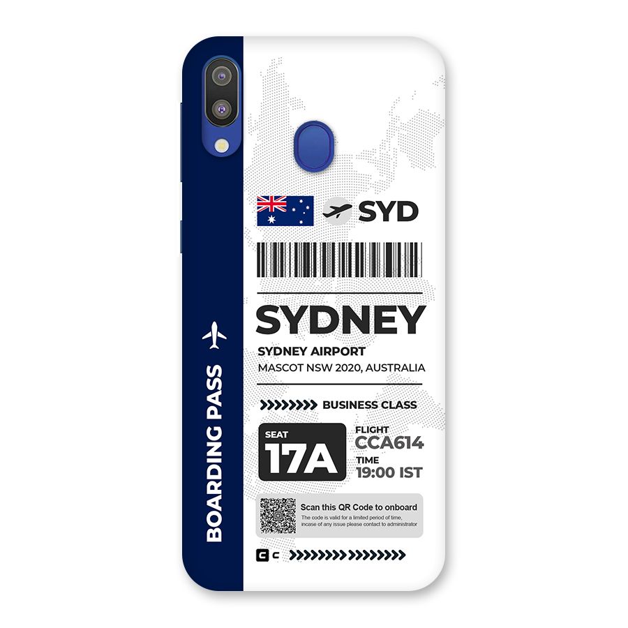 International Boarding Pass Sydney Back Case for Galaxy M20