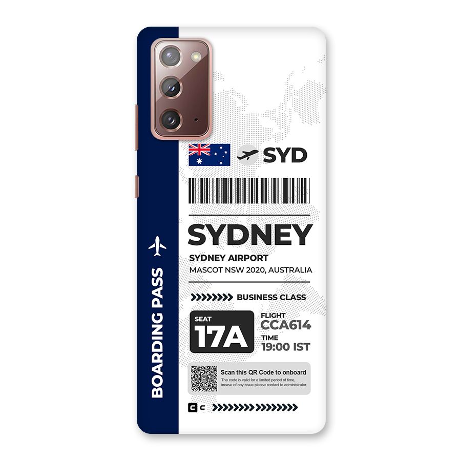 International Boarding Pass Sydney Back Case for Galaxy Note 20