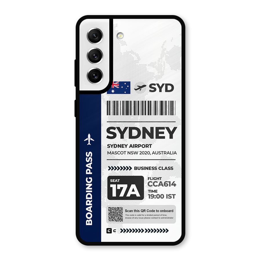 International Boarding Pass Sydney Metal Back Case for Galaxy S21 FE 5G