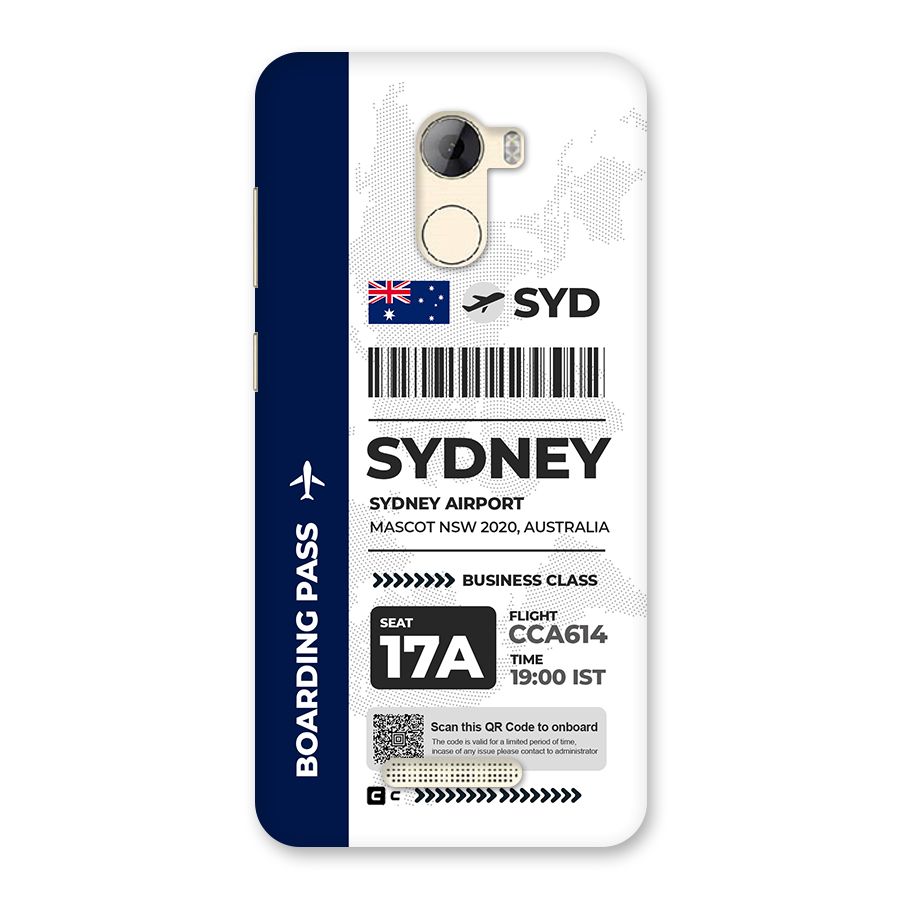 International Boarding Pass Sydney Back Case for Gionee A1 LIte