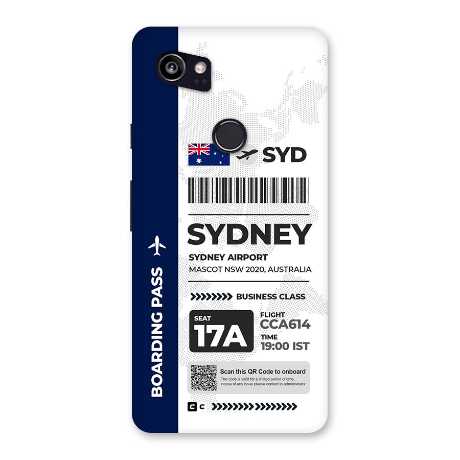 International Boarding Pass Sydney Back Case for Google Pixel 2 XL