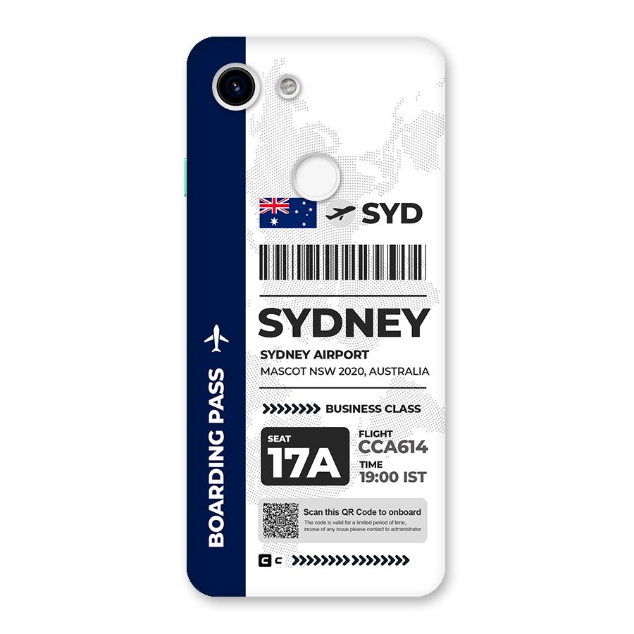 International Boarding Pass Sydney Back Case for Google Pixel 3