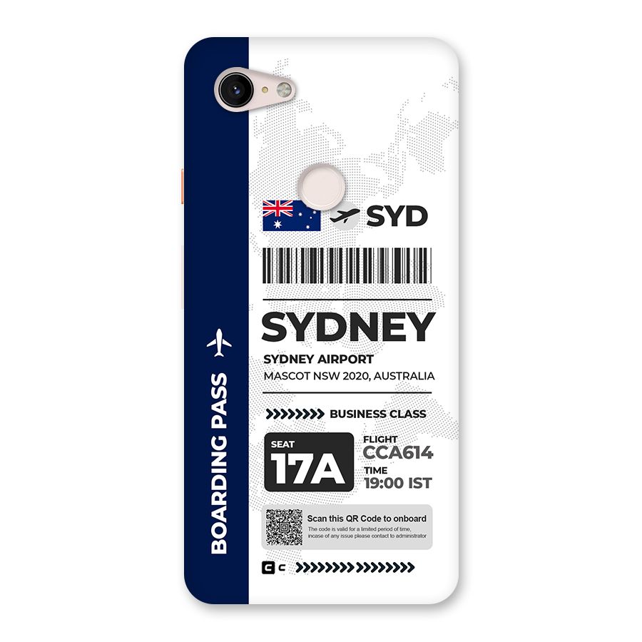 International Boarding Pass Sydney Back Case for Google Pixel 3 XL