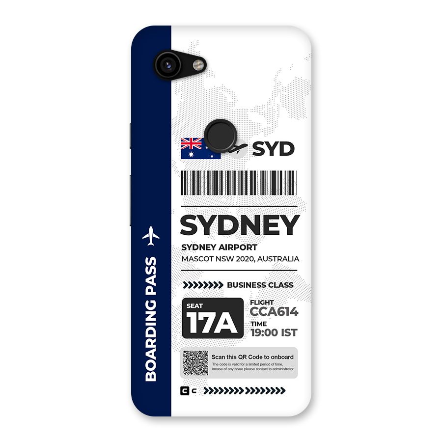 International Boarding Pass Sydney Back Case for Google Pixel 3a
