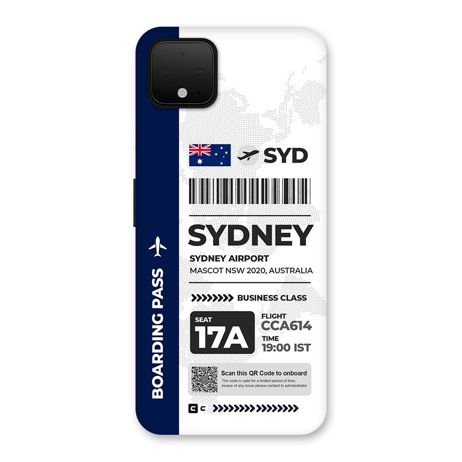 International Boarding Pass Sydney Back Case for Google Pixel 4 XL