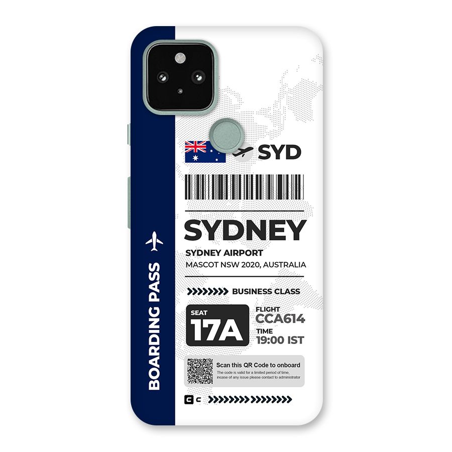 International Boarding Pass Sydney Back Case for Google Pixel 5