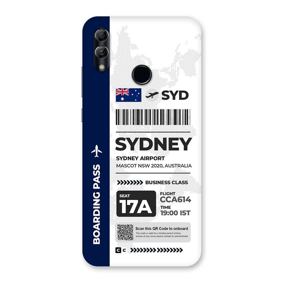 International Boarding Pass Sydney Back Case for Honor 10 Lite