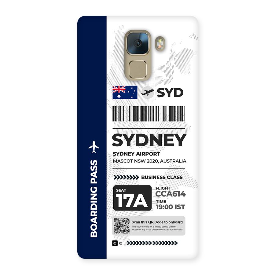 International Boarding Pass Sydney Back Case for Honor 7