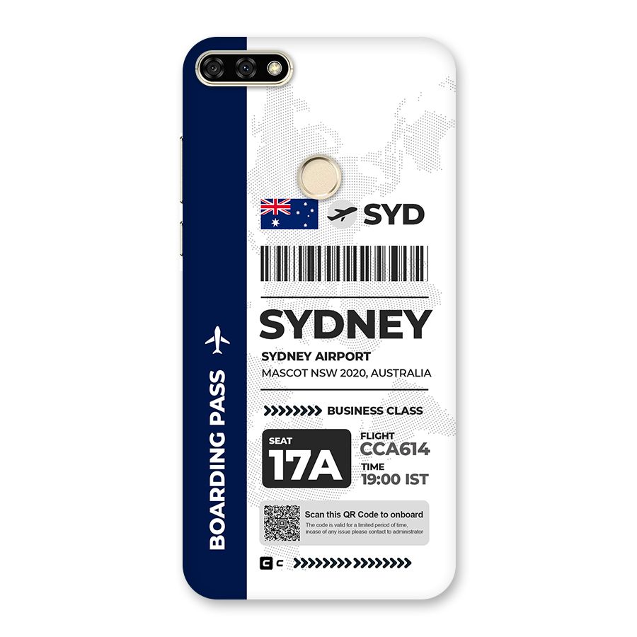 International Boarding Pass Sydney Back Case for Honor 7A