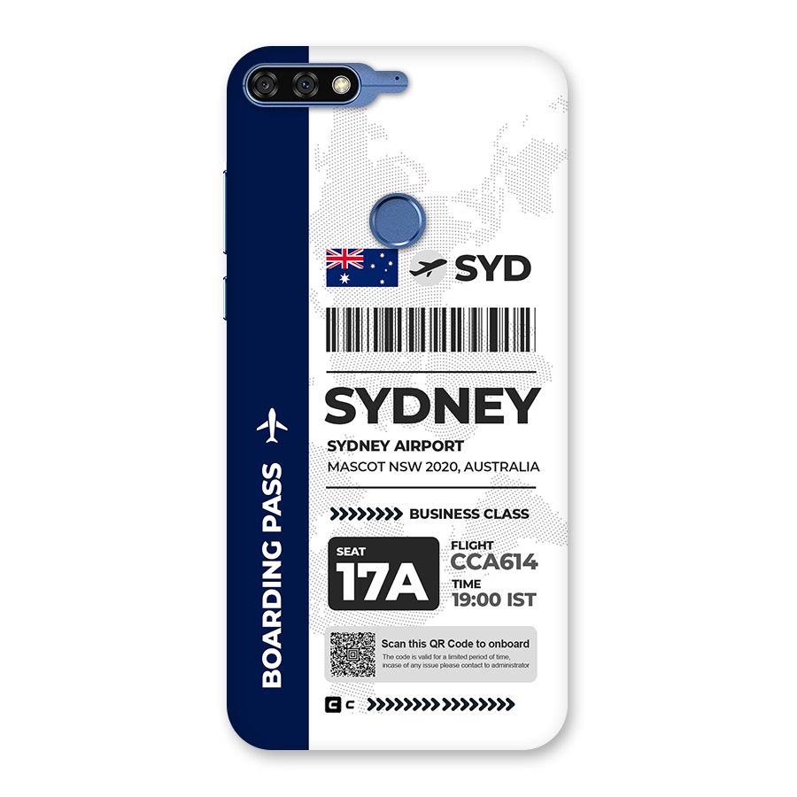 International Boarding Pass Sydney Back Case for Honor 7C