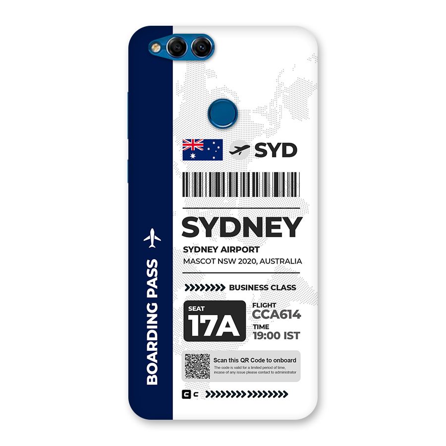 International Boarding Pass Sydney Back Case for Honor 7X