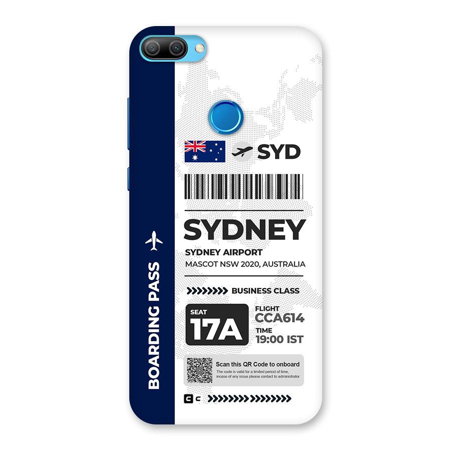 International Boarding Pass Sydney Back Case for Honor 9N