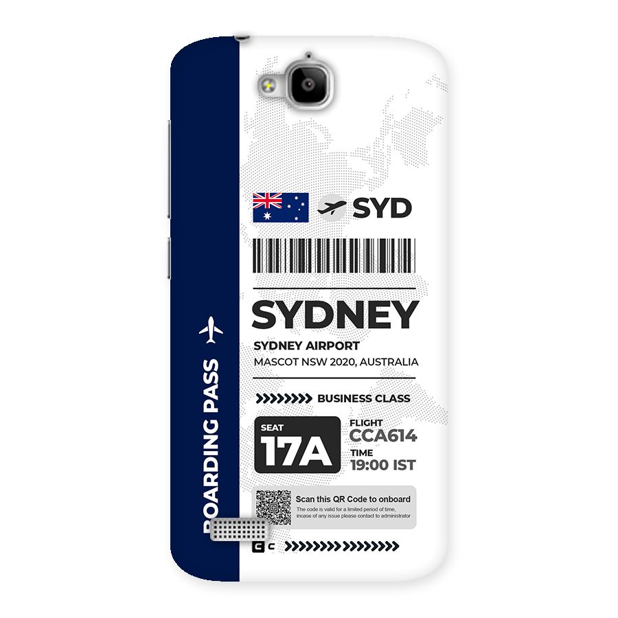 International Boarding Pass Sydney Back Case for Honor Holly